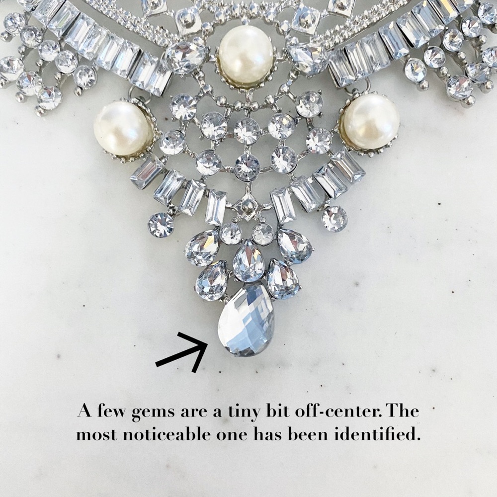 🆑 "Lydia" Necklace || Clear Crystal Pearl - Picture 6 of 9